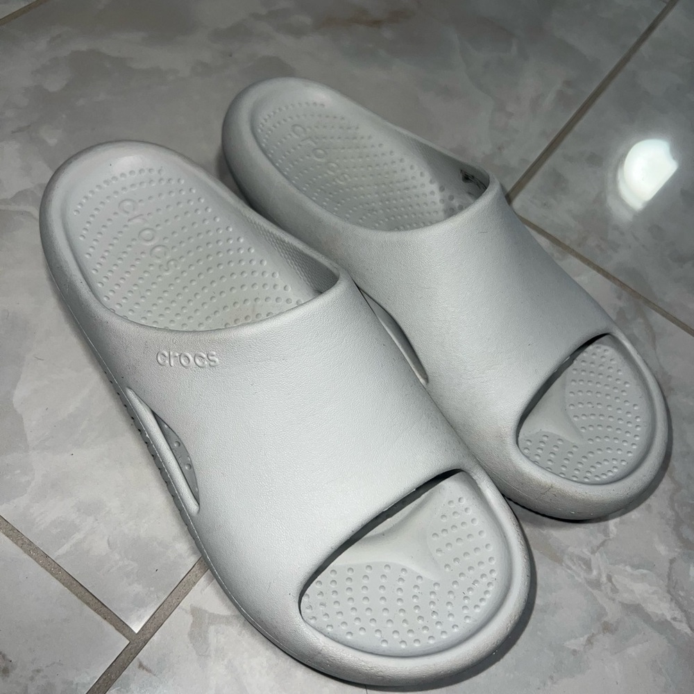 Crocs light gray Slide Sandals